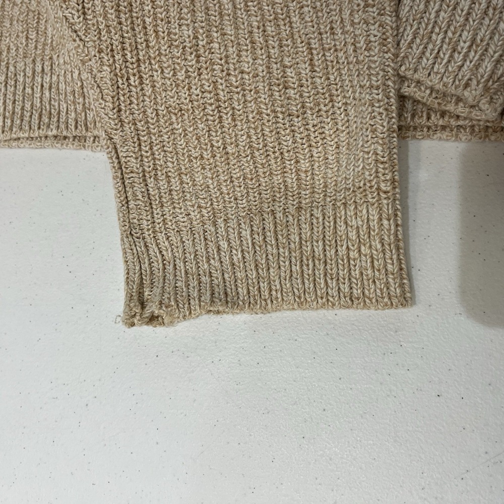 Vintage Eddie Bauer Sweater Beige 1/4 Button Pullover Fisherman Heritage Preppy - Picture 12 of 12